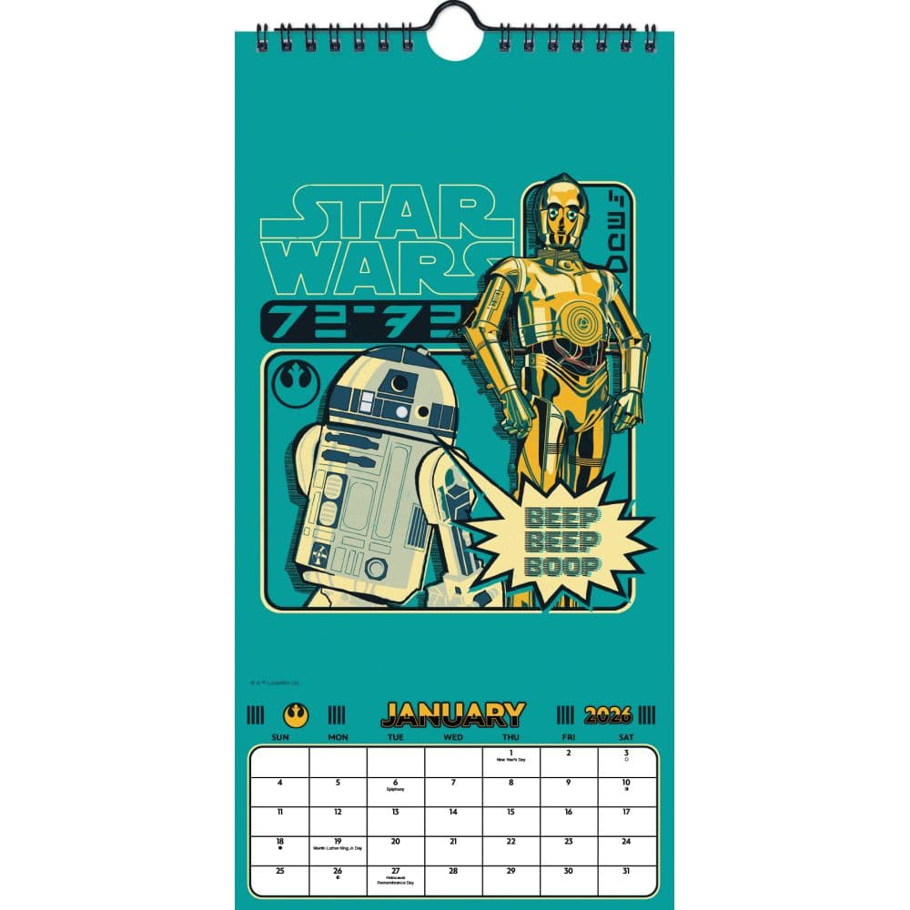 Star Wars 2026 Slim Poster Wall 2026 Calendar Second Alternate Image