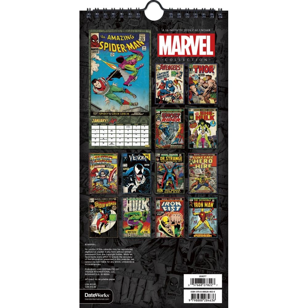 Marvel Comics 2026 Slim Poster 2026 Wall Calendar  First Alternate Image