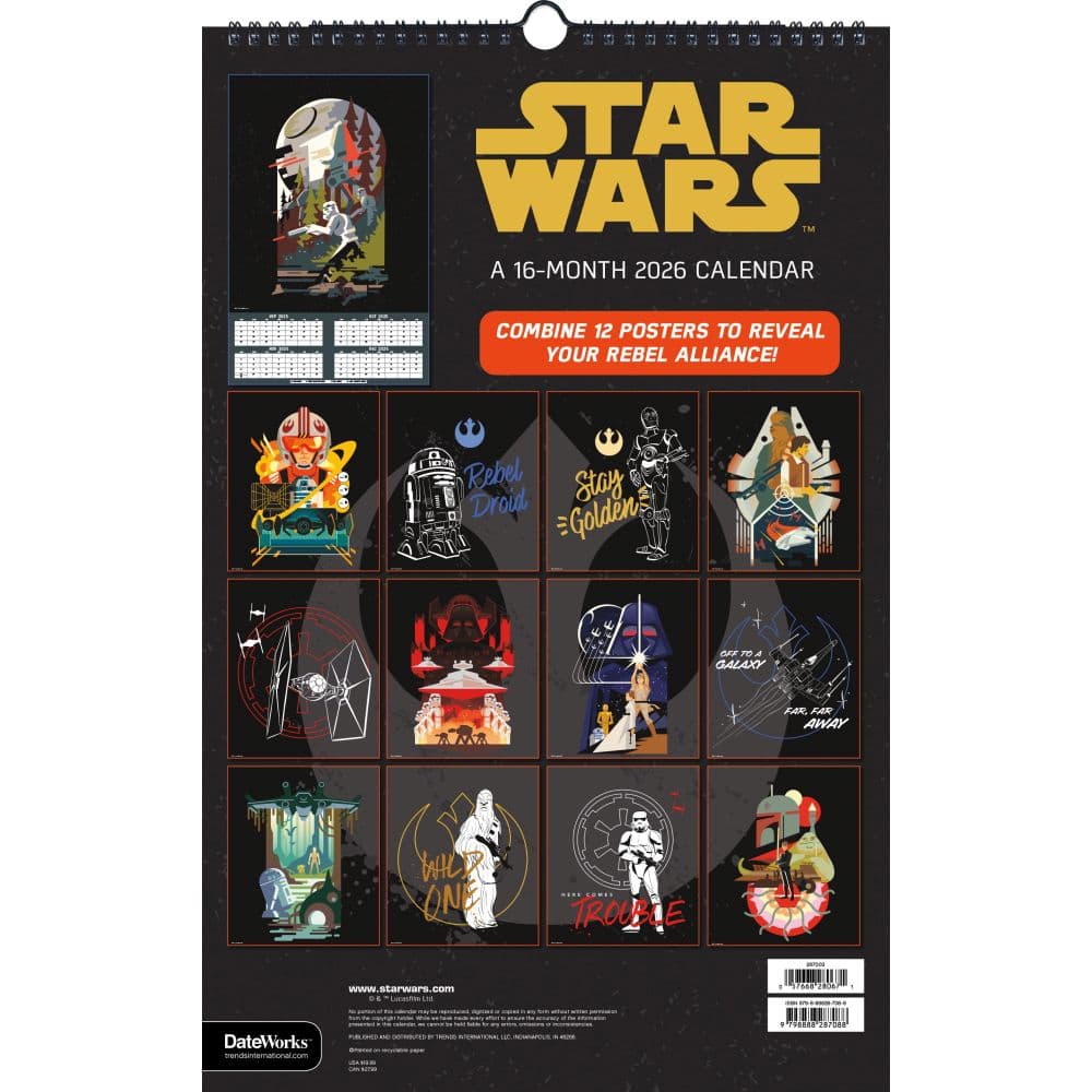 Star Wars Poster 2026 Wall Calendar First Alternate Image