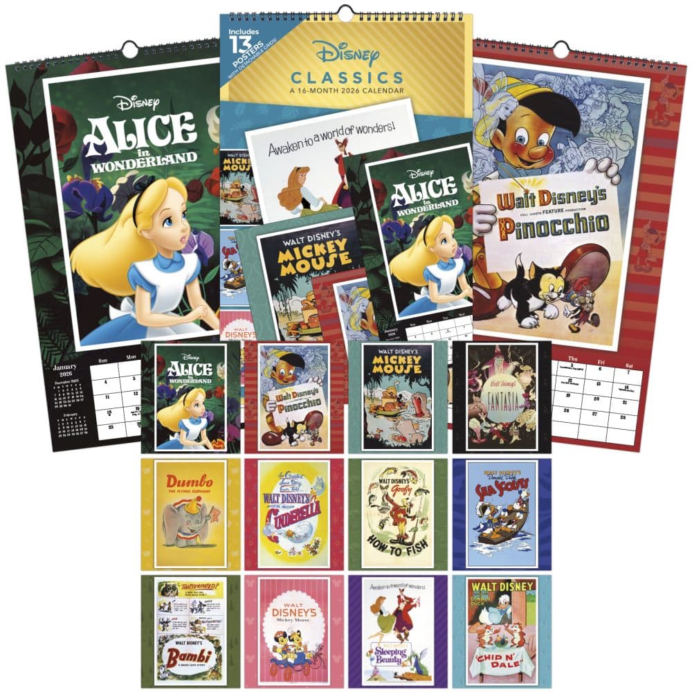 Disney Classic Poster 2026 Wall Calendar Seventh Alternate Image