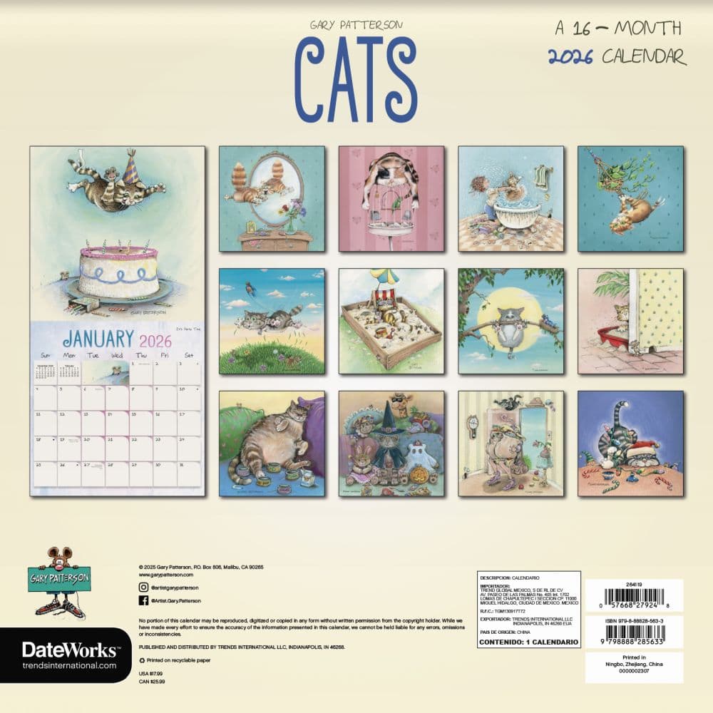 Patterson Cats 2026 Wall Calendar First Alternate Image