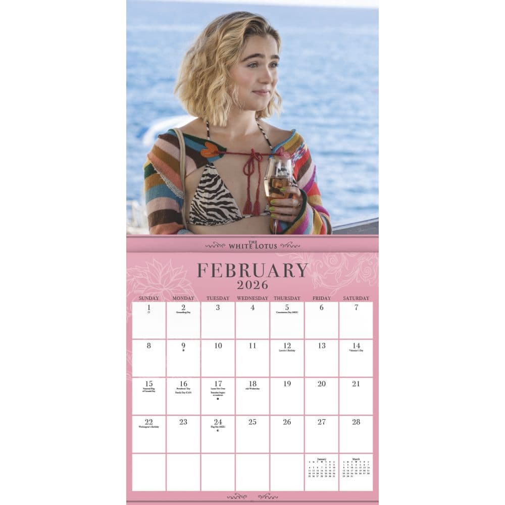 White Lotus 2026 Wall Calendar Third Alternate Image