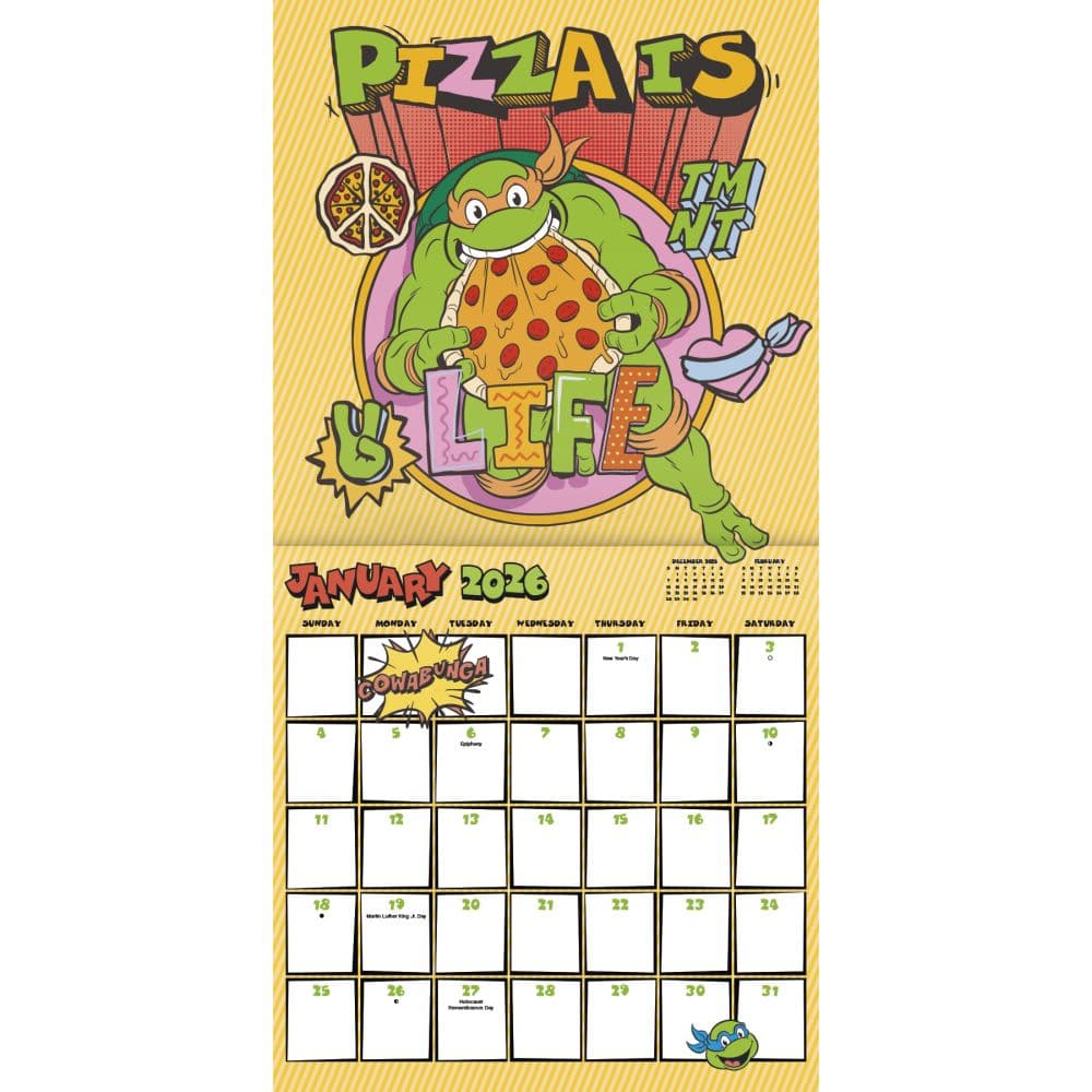 Teenage Mutant Ninja Turtles Mayhem 2026 Wall Calendar Second Alternate Image