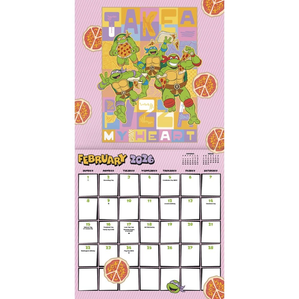 Teenage Mutant Ninja Turtles Mayhem 2026 Wall Calendar Third Alternate Image