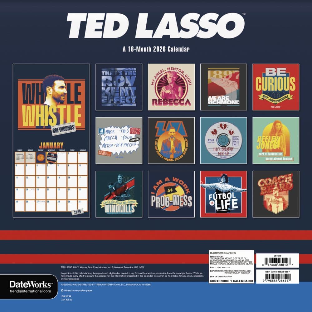 Ted Lasso 2026 Wall Calendar First Alternate Image
