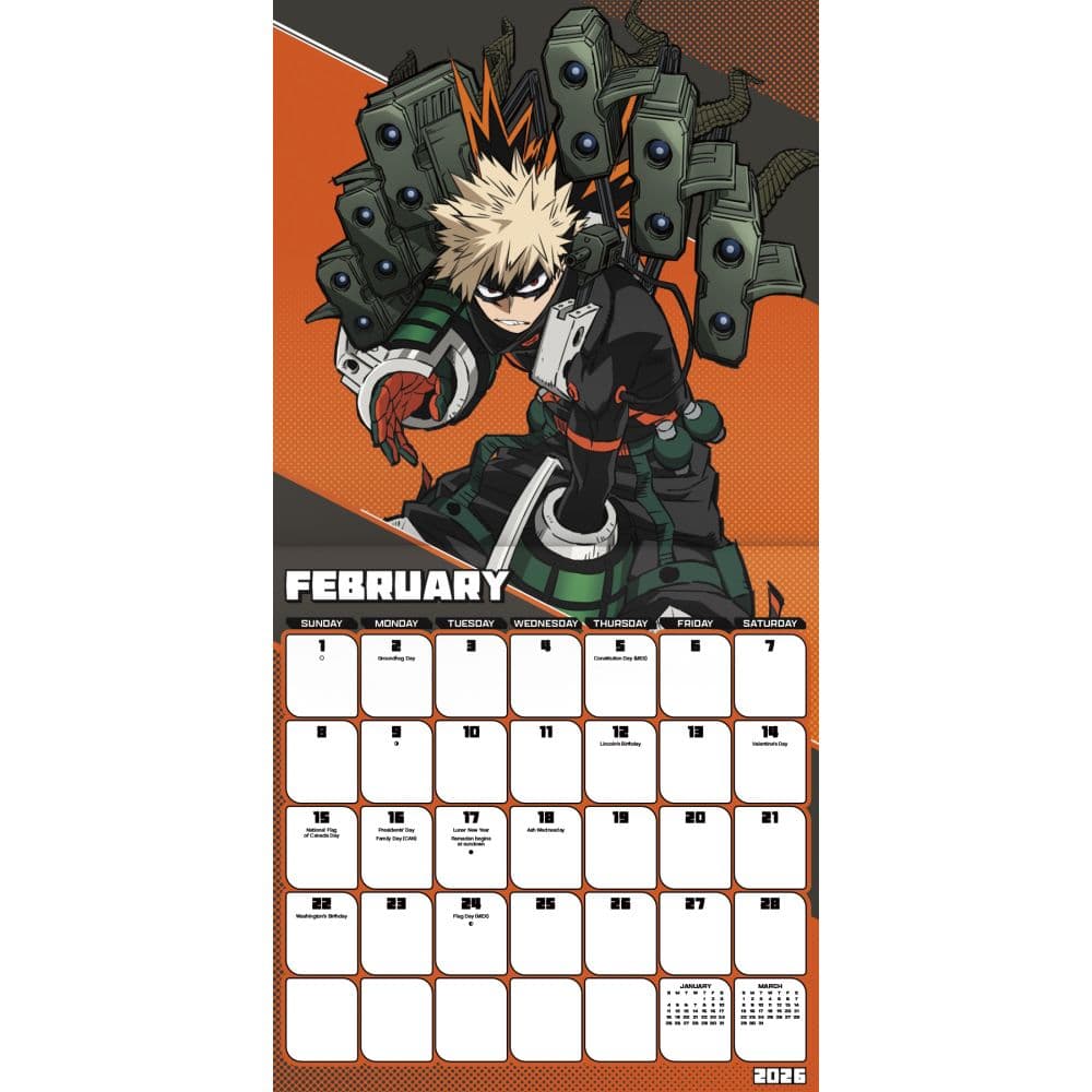My Hero Academia 2026 Wall Calendar Third Alternate Image