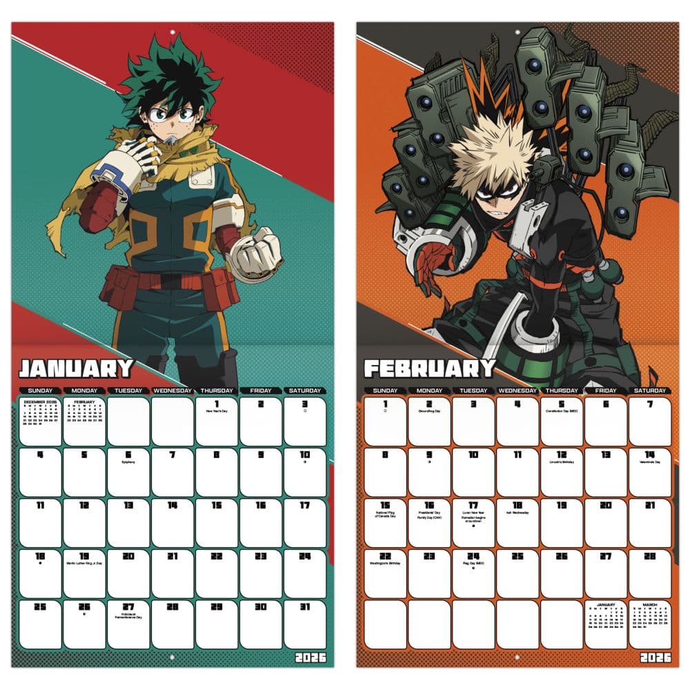 My Hero Academia 2026 Wall Calendar Fifth Alternate Image