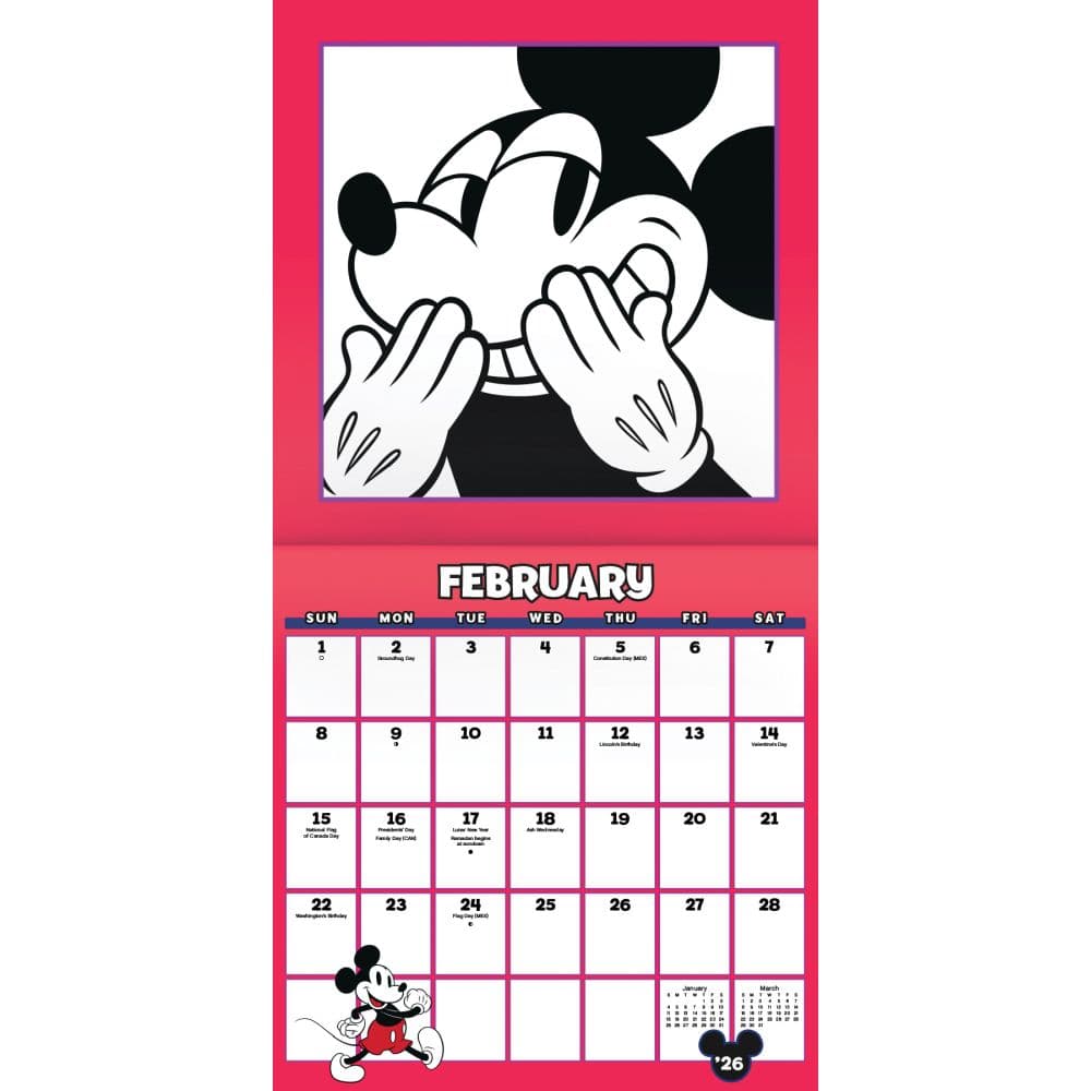 Mickey Mouse 2026 Wall Calendar Third Alternate Image