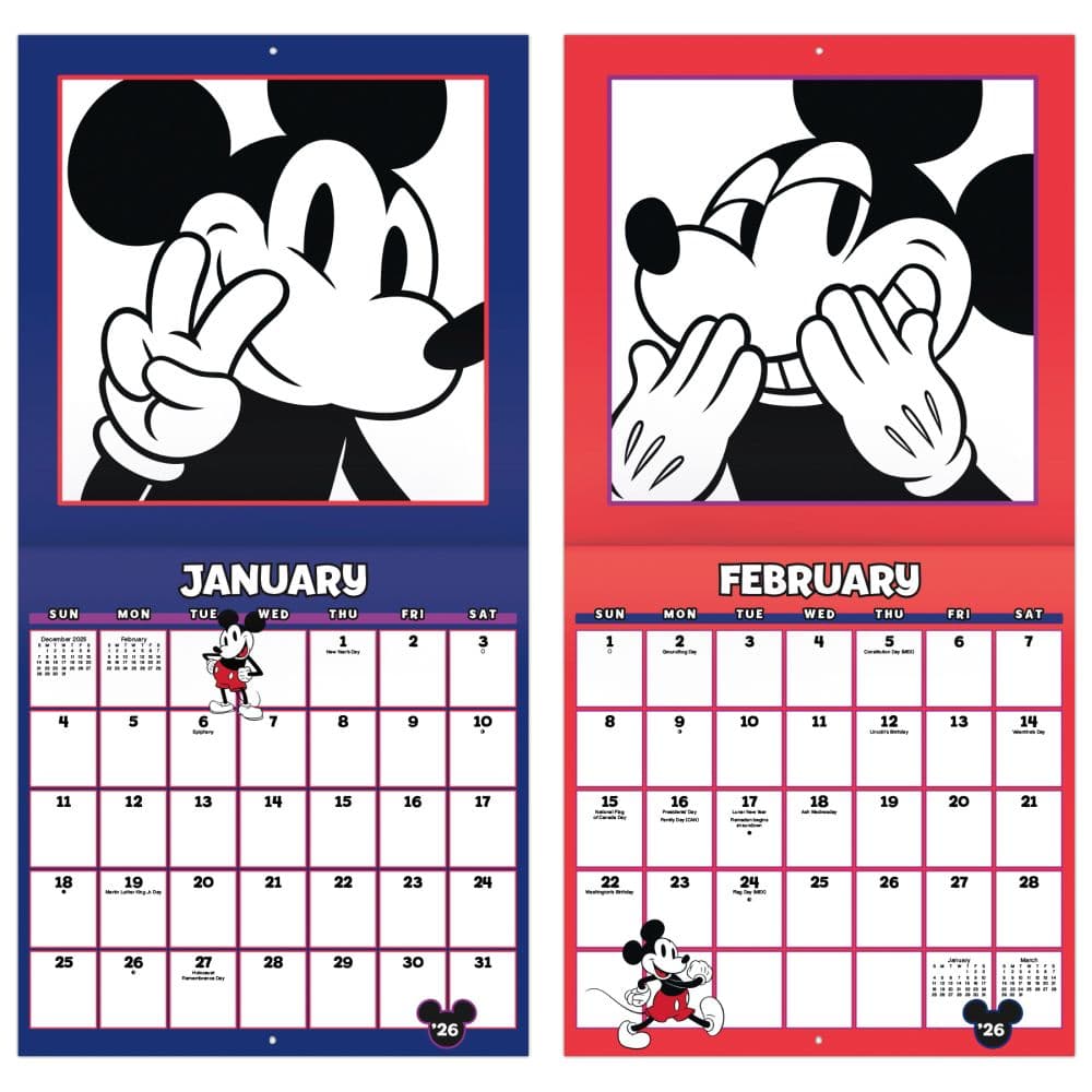 Mickey Mouse 2026 Wall Calendar Fifth Alternate Image