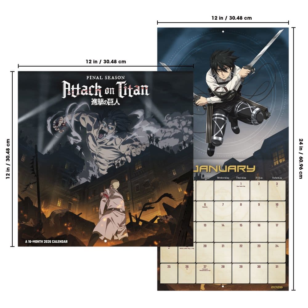 Attack on Titan 2026 Wall Calendar Sixth Alternate Image