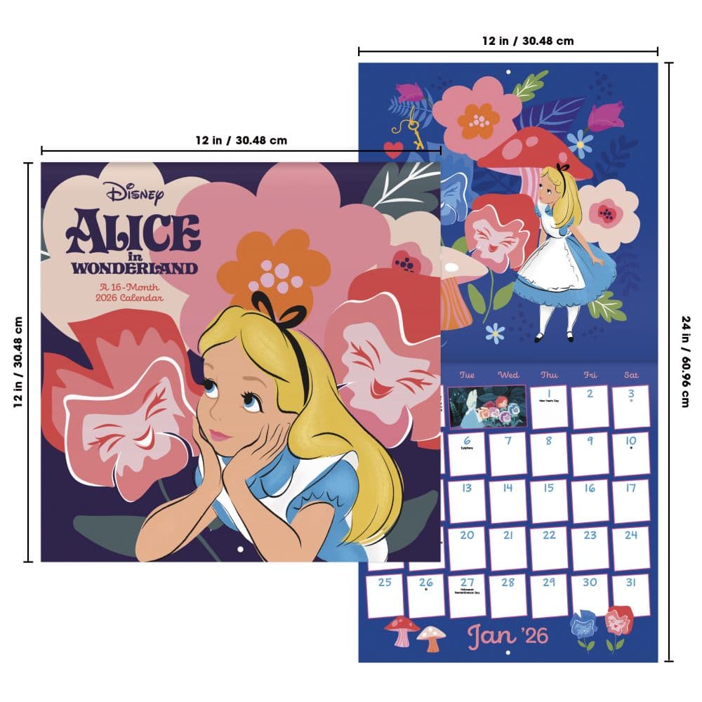 Disney Alice and Wonderland 2026 Wall Calendar - Calendars.com