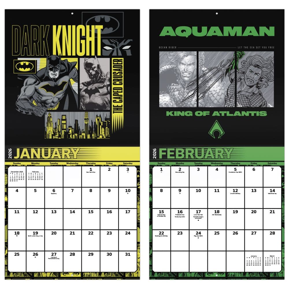 Justice League Classic 2026 Wall Calendar Fifth Alternate Image