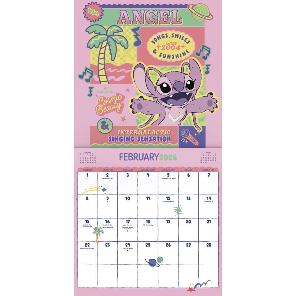 Disney Stitch 2026 Wall Calendar Third Alternate Image