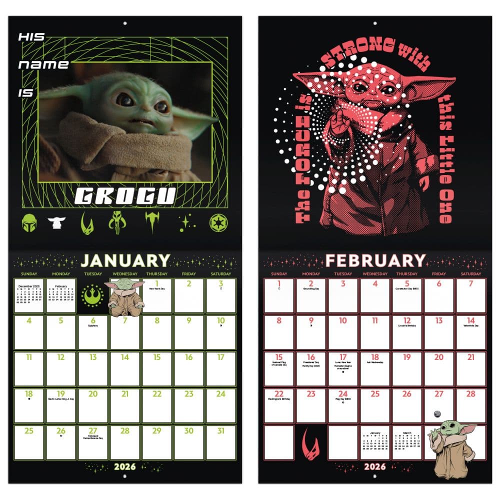 Mandalorian Star Wars 2026 Wall Calendar Fifth Alternate Image