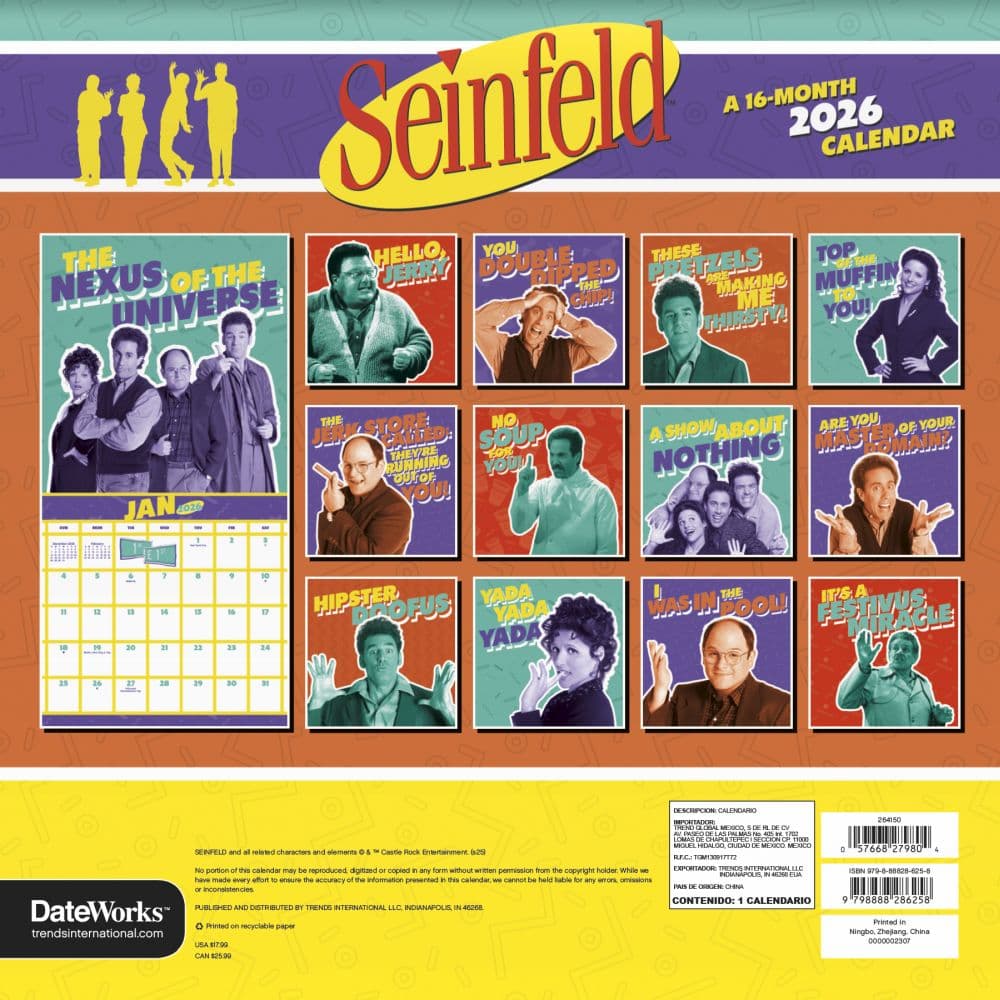 Seinfeld 2026 Wall Calendar First Alternate Image