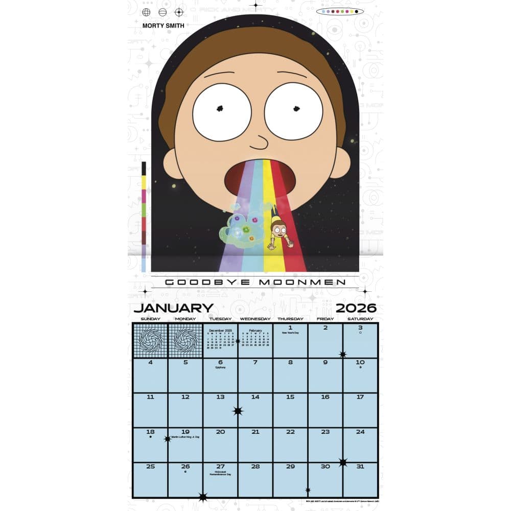 Rick and Morty 2026 Wall Calendar Second Alternate Image