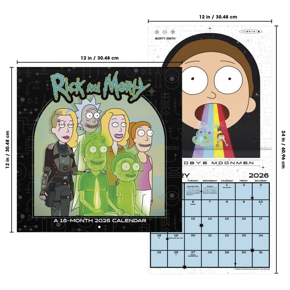 Rick and Morty 2026 Wall Calendar Sixth Alternate Image