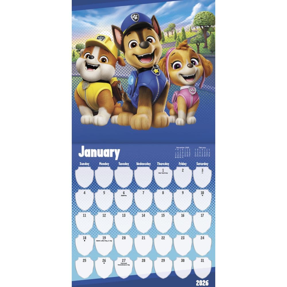 Paw Patrol 2026 Wall Calendar Second Alternate Image