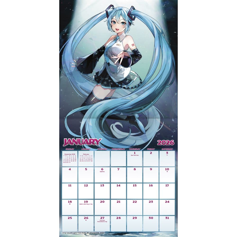 Miku　本日のみ Hatsune Miku 2026 Wall Calendar - Calendars.com