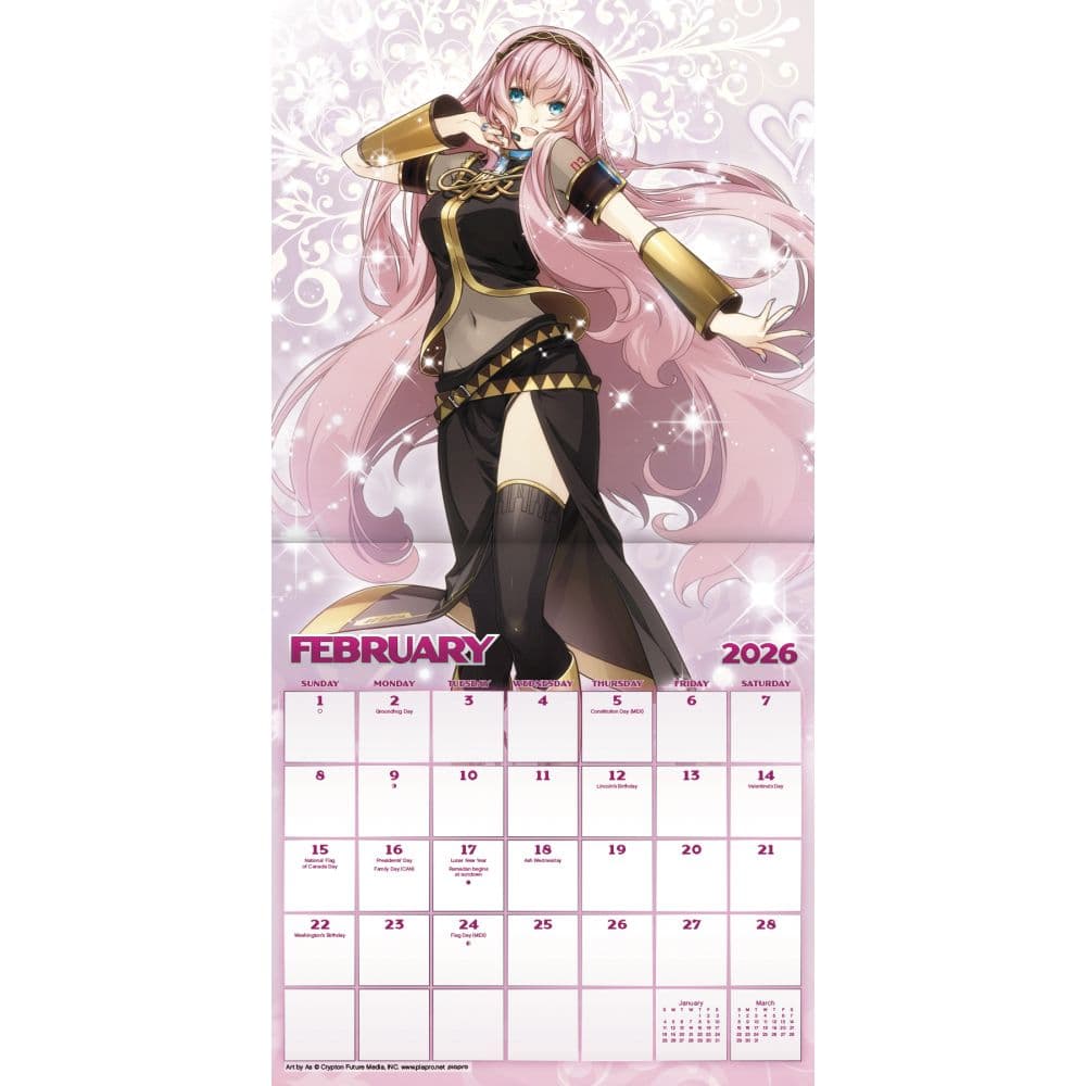 Hatsune Miku 2026 Wall Calendar Third Alternate Image
