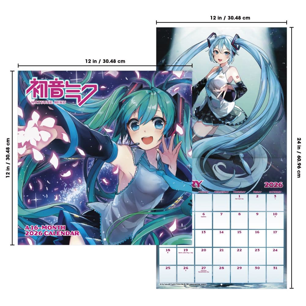 Hatsune Miku 2026 Wall Calendar - Calendars.com