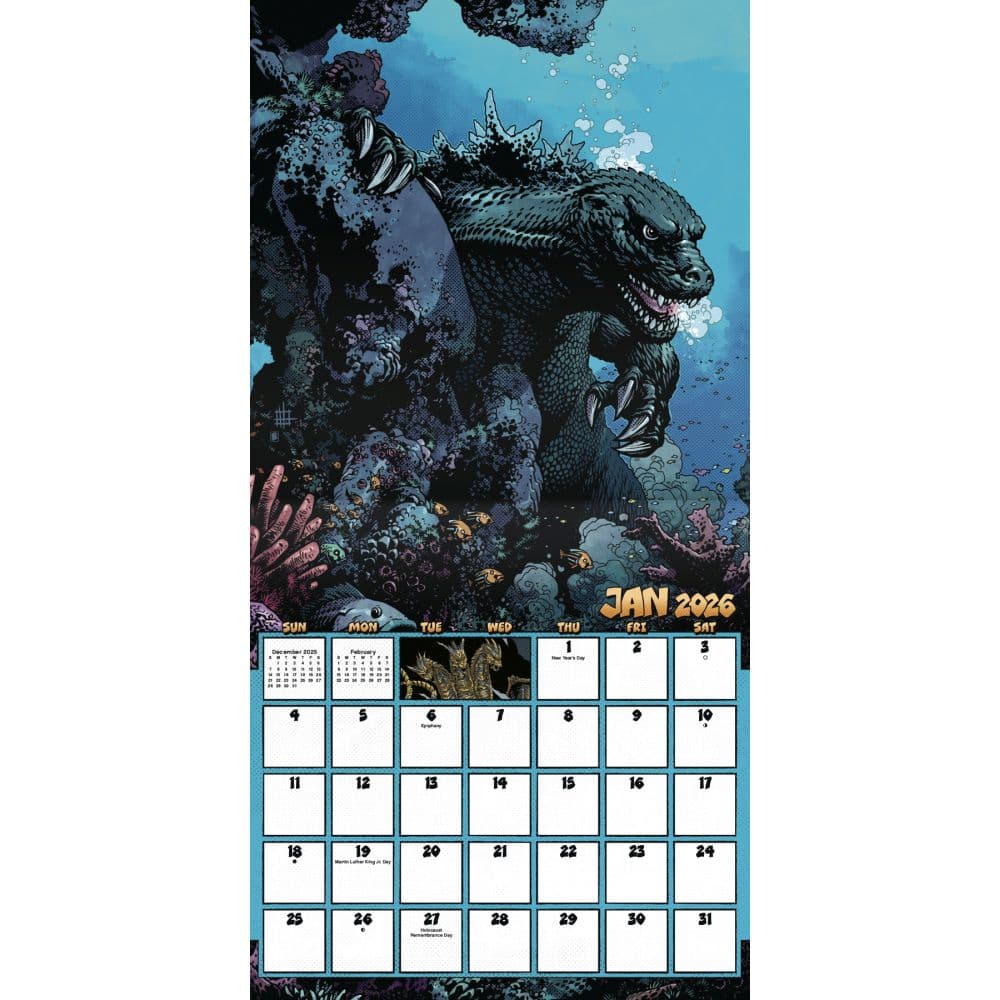 Godzilla Classic 2026 Wall Calendar Second Alternate Image