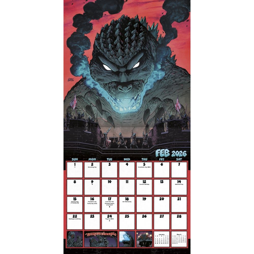 Godzilla Classic 2026 Wall Calendar Third Alternate Image