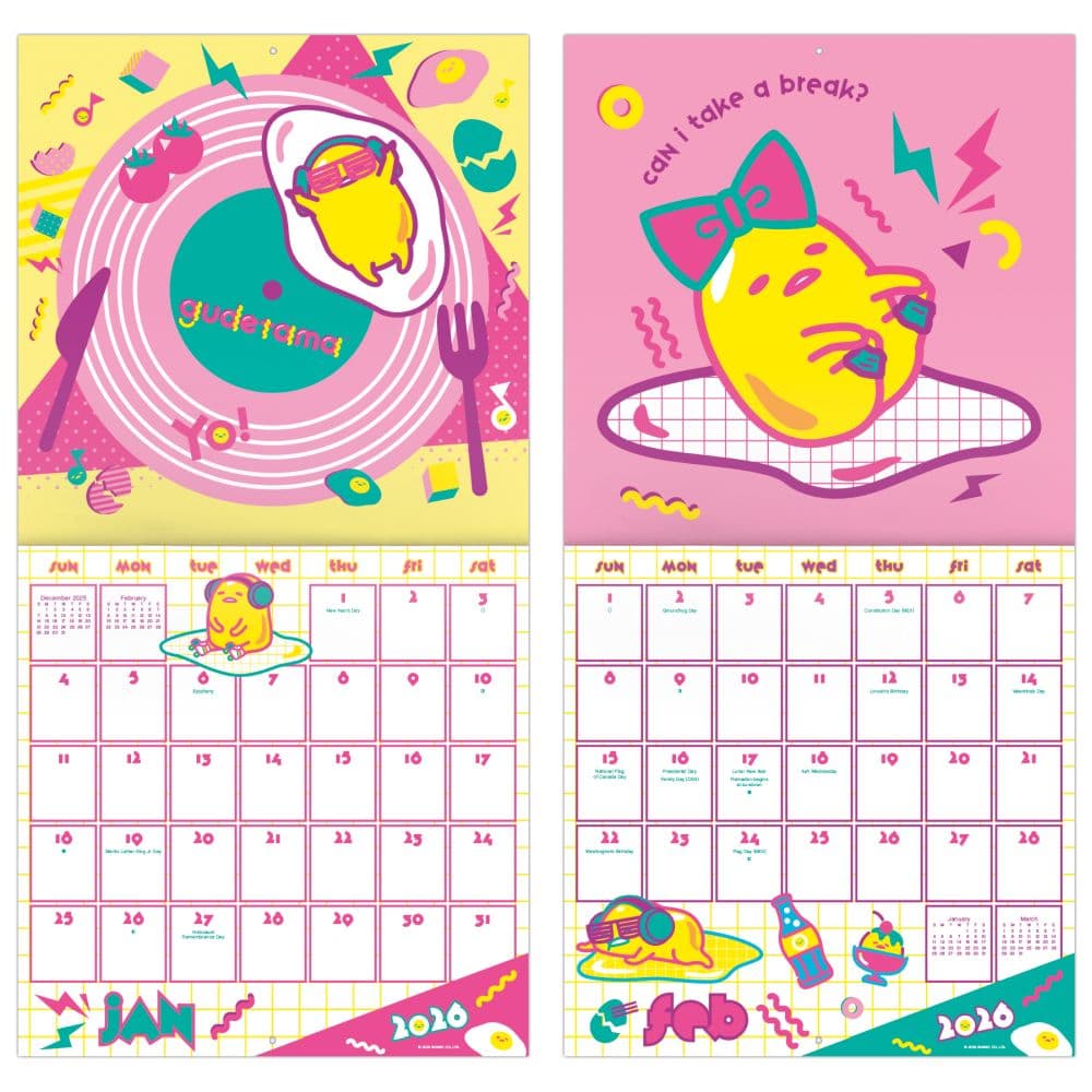 Gudetama 2026 Wall Calendar Fifth Alternate Image
