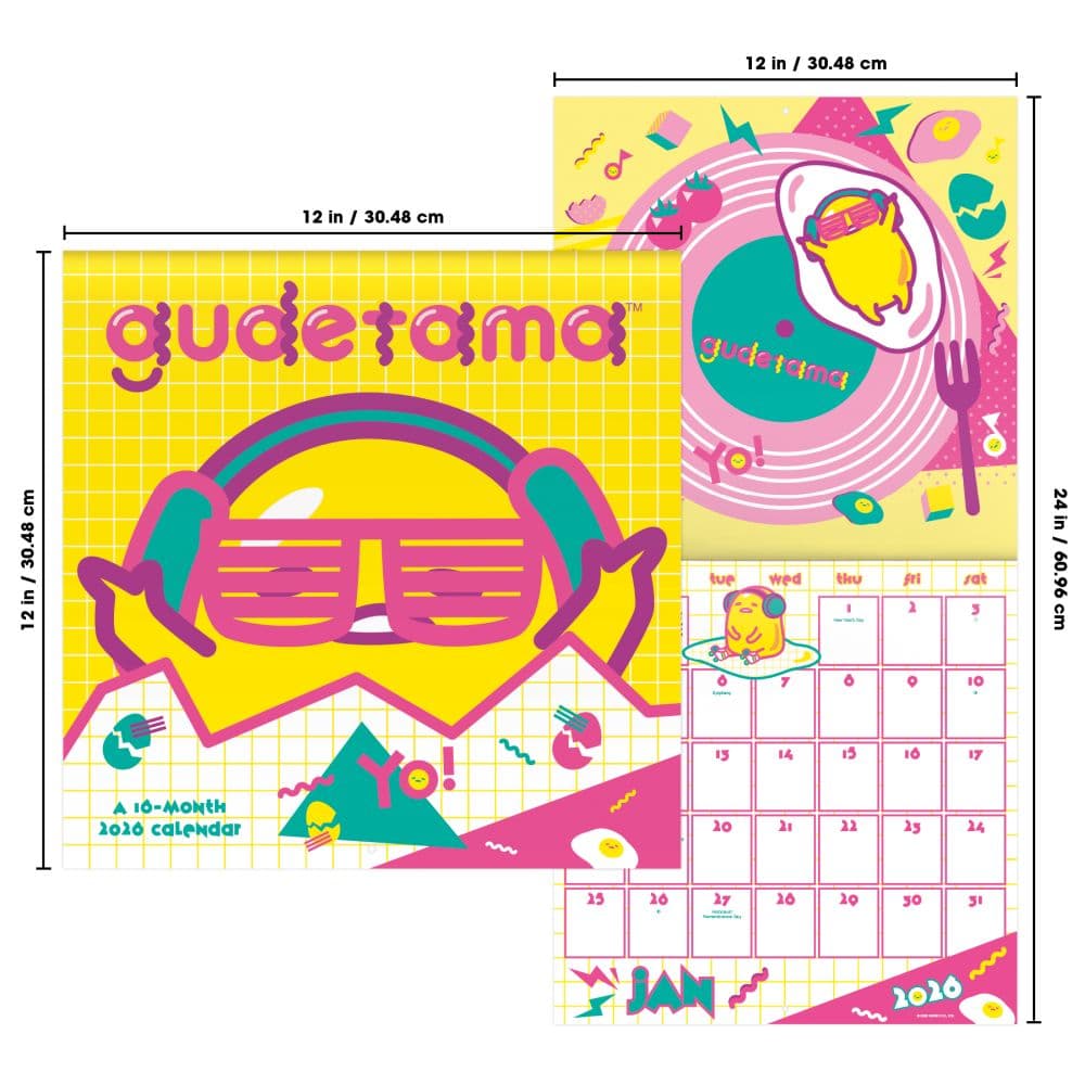 Gudetama 2026 Wall Calendar Sixth Alternate Image