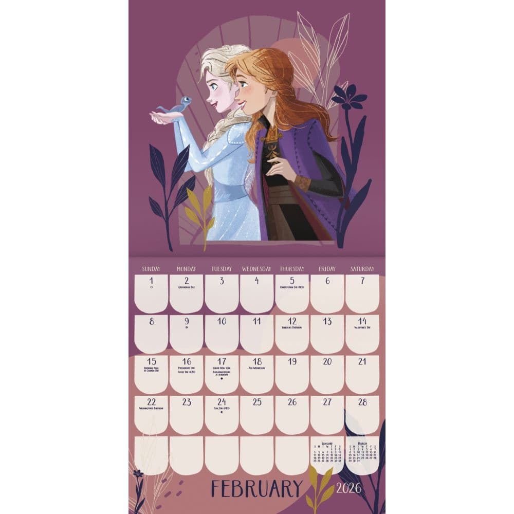 Disney Frozen 2026 Wall Calendar Third Alternate Image