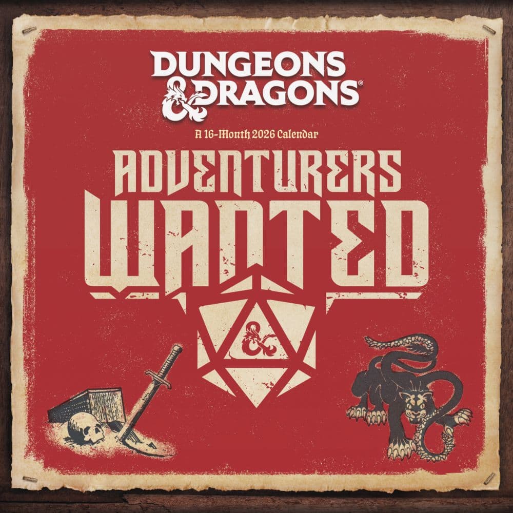 Dungeons and Dragons Classic 2026 Wall Calendar Main Product Image