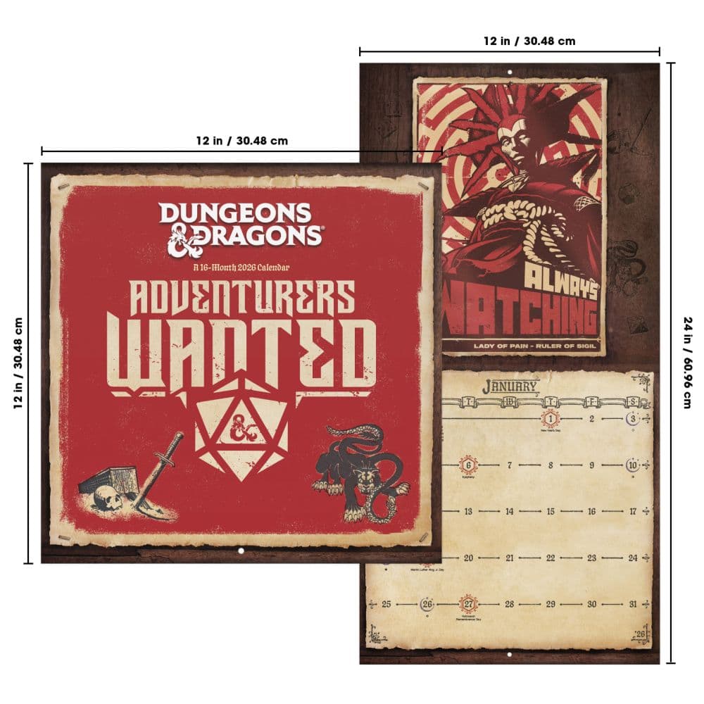 Dungeons and Dragons Classic 2026 Wall Calendar Sixth Alternate Image