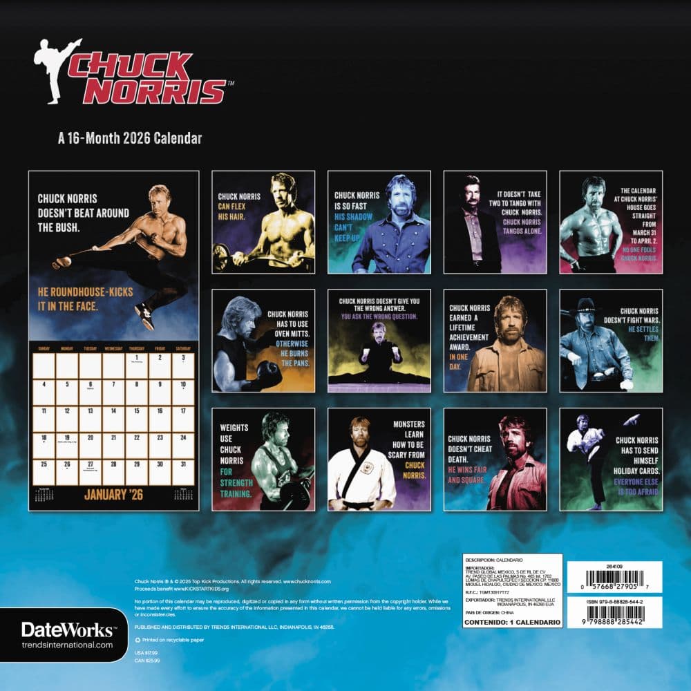 Chuck Norris 2026 Wall Calendar First Alternate Image