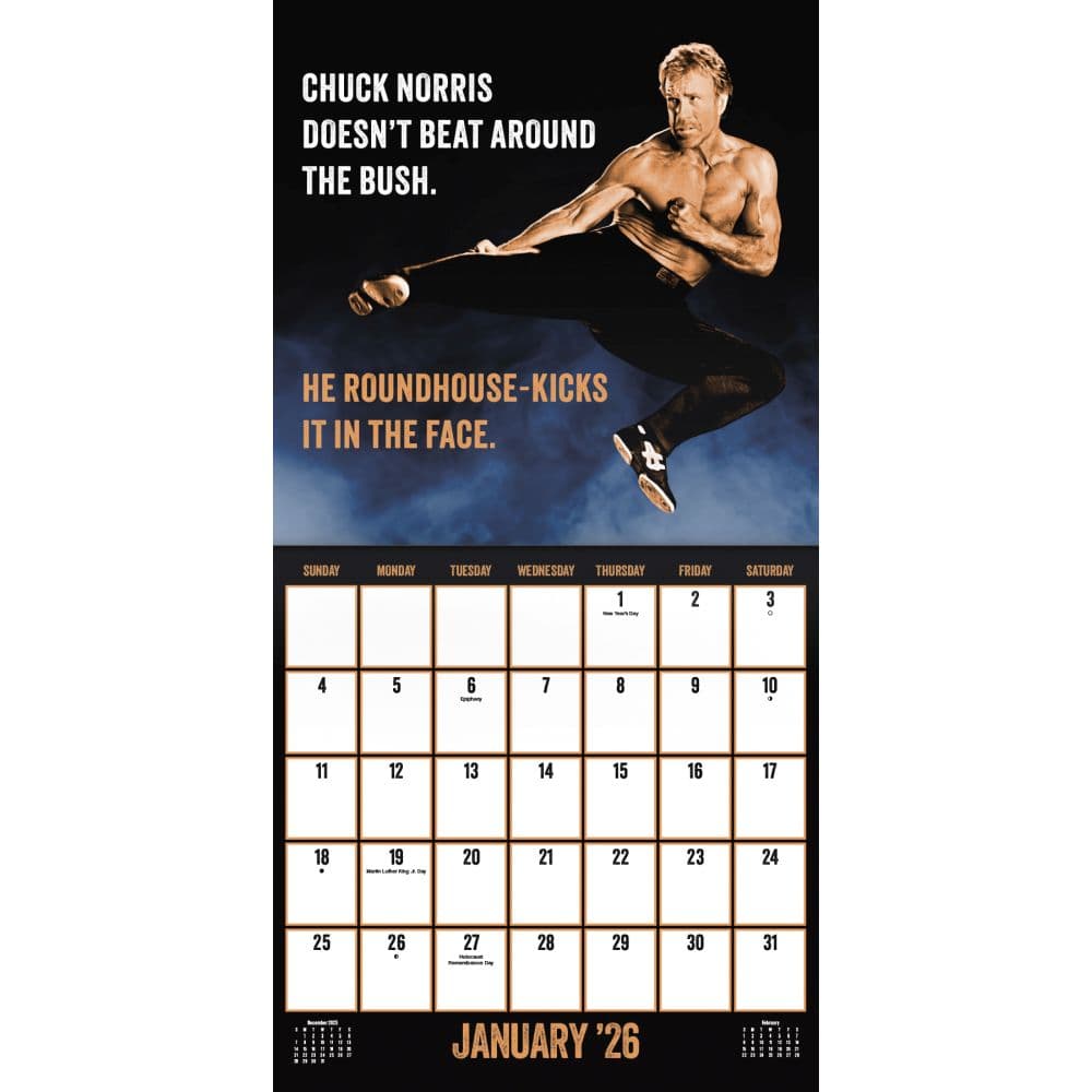 Chuck Norris 2026 Wall Calendar Second Alternate Image