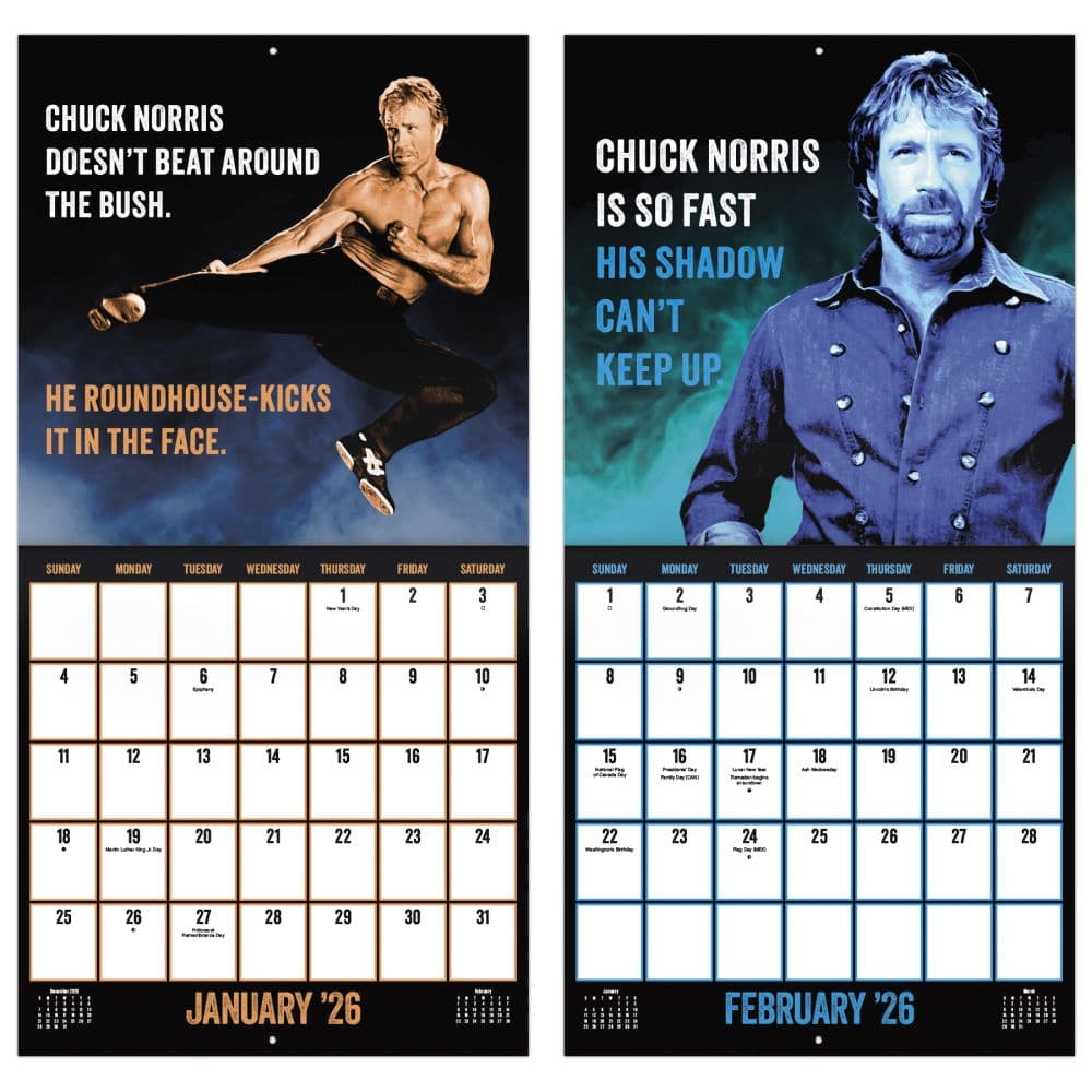 Chuck Norris 2026 Wall Calendar Fifth Alternate Image