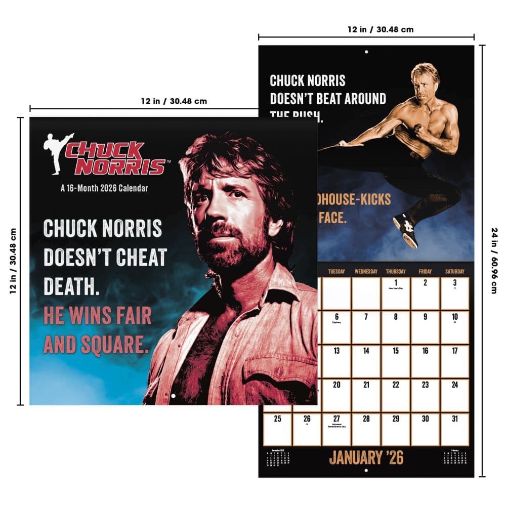 Chuck Norris 2026 Wall Calendar Sixth Alternate Image