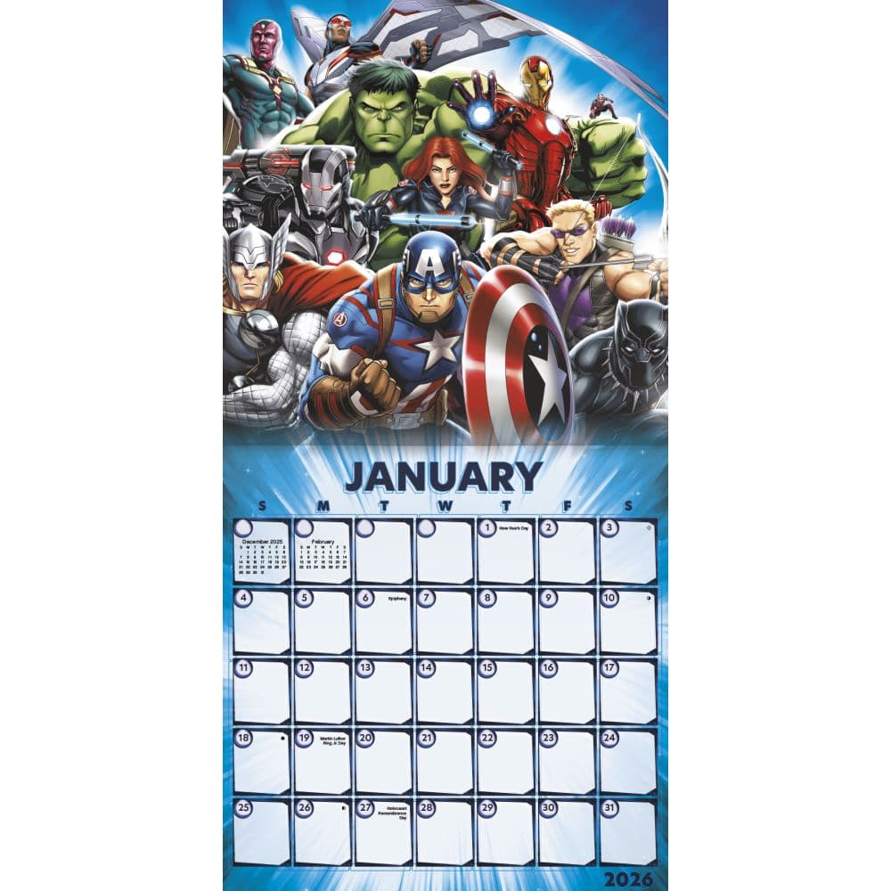 Marvel Avengers 2026 Wall Calendar Second Alternate Image