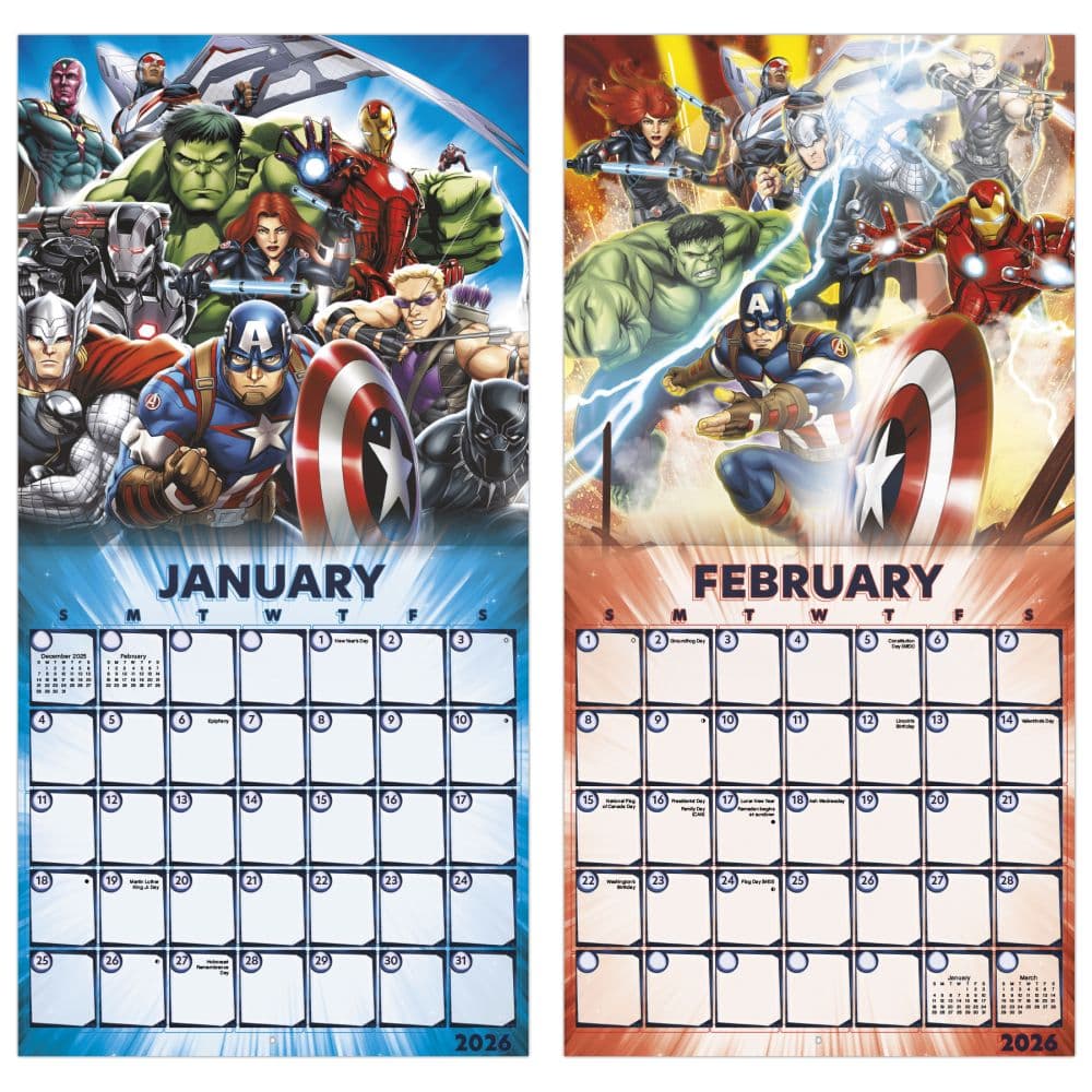 Marvel Avengers 2026 Wall Calendar Fifth Alternate Image