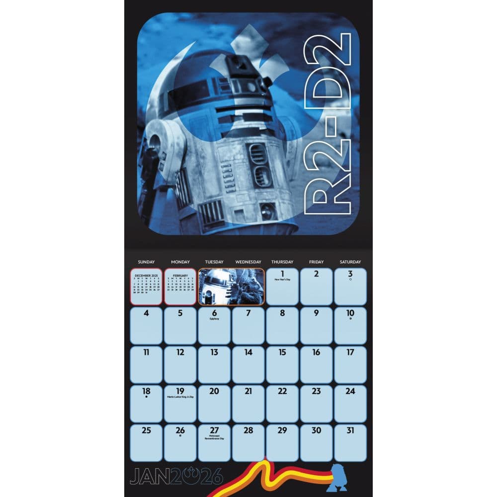 Star Wars Exclusive with Bonus Print 2026 Wall Calendar Second Alternate Image
