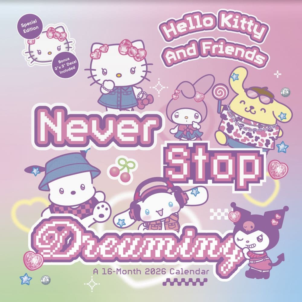 Hello Kitty and Friends Exclusive with Decal 2026 Wall Calendar Main Product Image