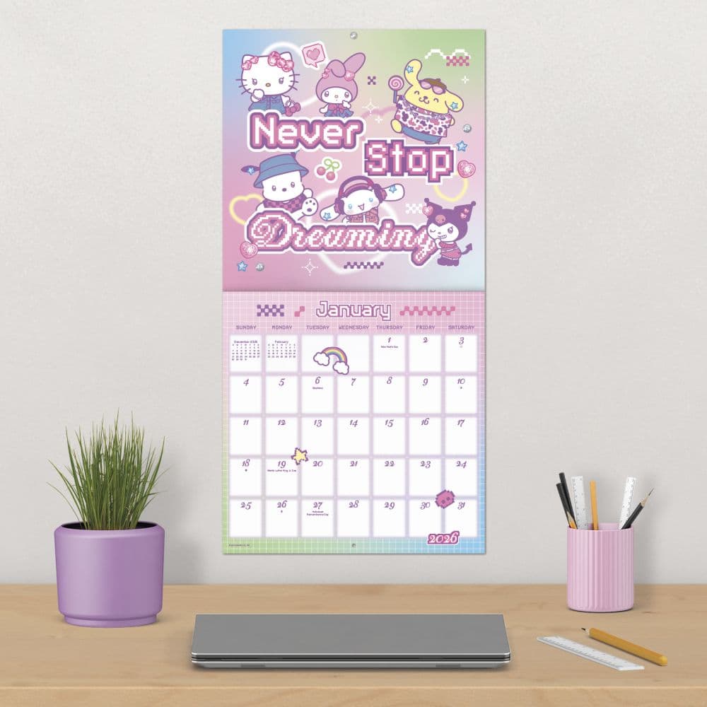 Hello Kitty and Friends Exclusive with Decal 2026 Wall Calendar Fourth Alternate Image