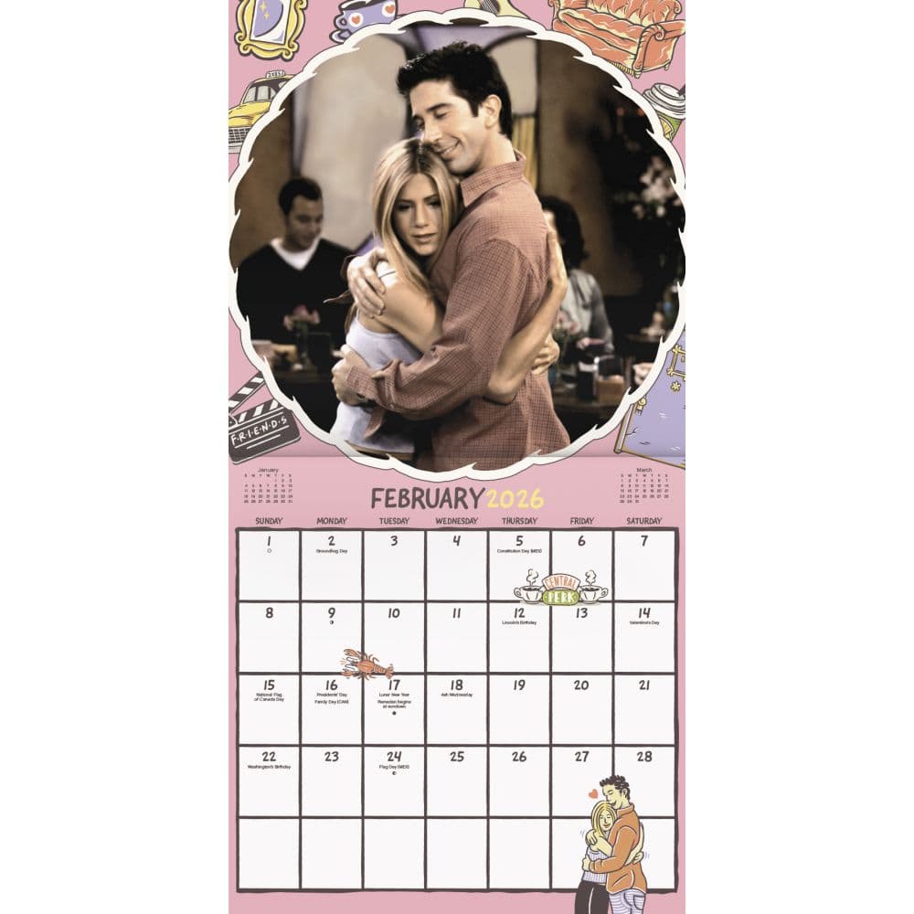 Friends Exclusive with Decal 2026 Wall Calendar Third Alternate Image