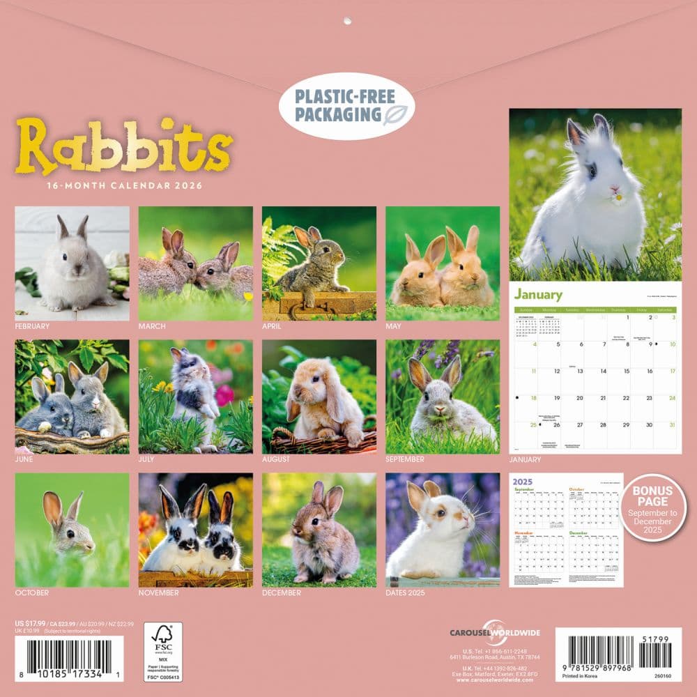 Rabbits 2026 Wall Calendar First Alternate Image