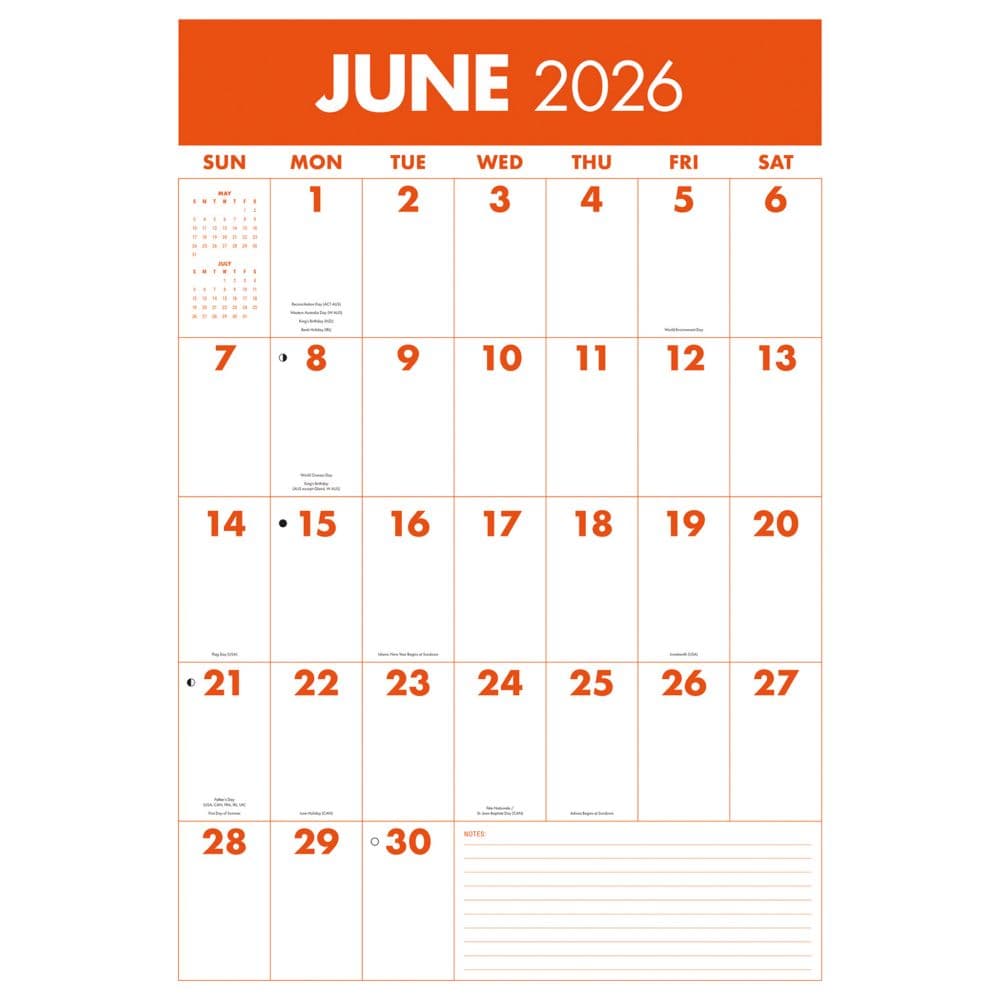 Monster Grid 2026 Wall Calendar, 12.01'' X 16.54'', 16-Month Calendar with Stapled Binding
