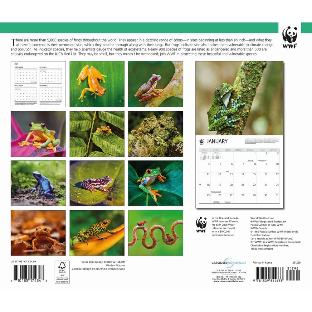 Frogs WWF 2026 Wall Calendar First Alternate Image