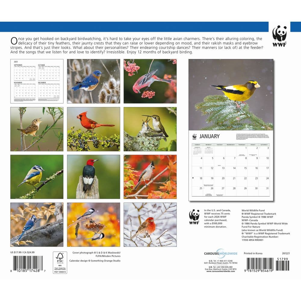Birds Backyard WWF 2026 Wall Calendar First Alternate Image