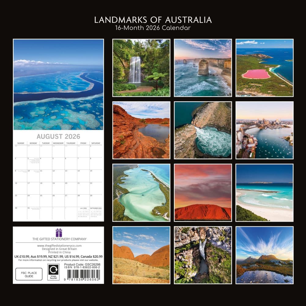 Landmarks of Australia 2026 Wall Calendar First Alternate Image