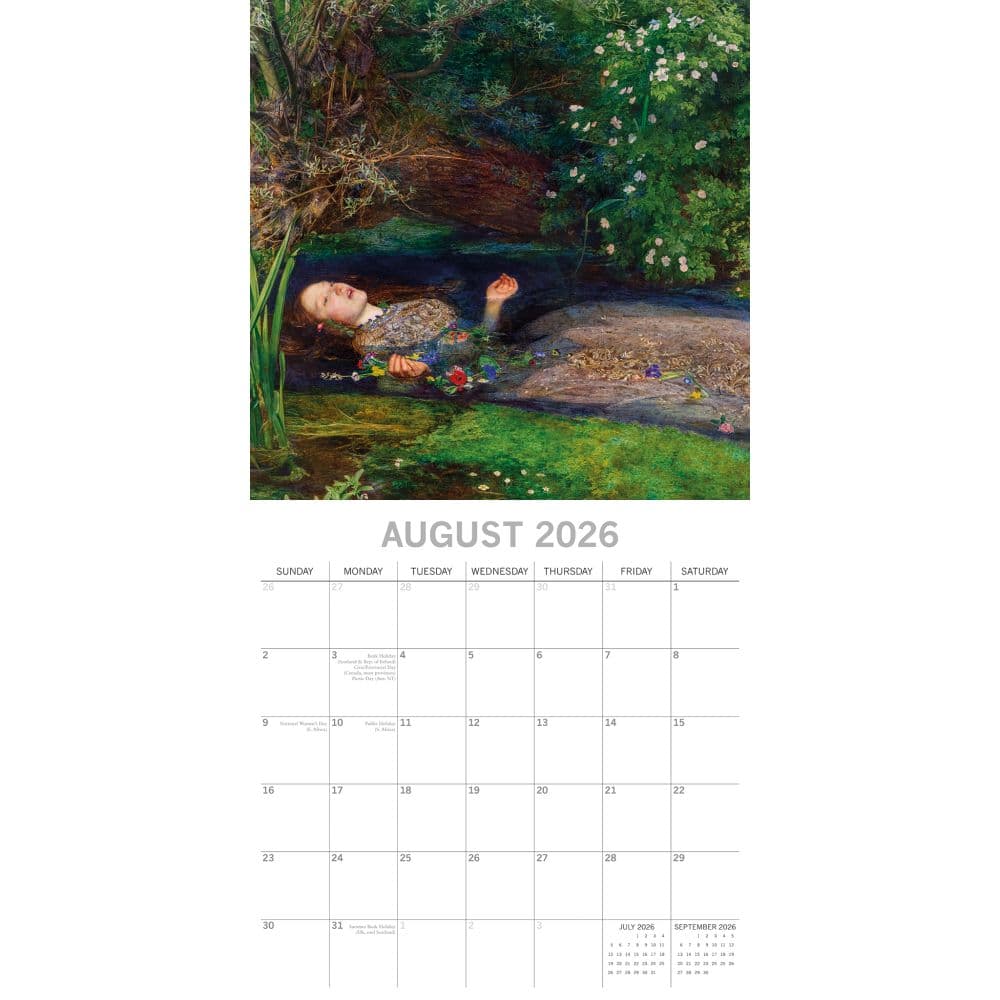 Pre Raphaelites 2026 Wall Calendar Third Alternate Image