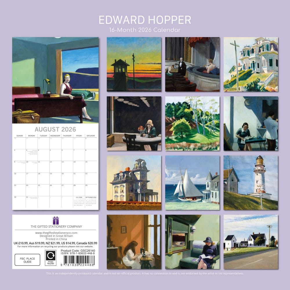 Edward Hopper 2026 Wall Calendar First Alternate Image