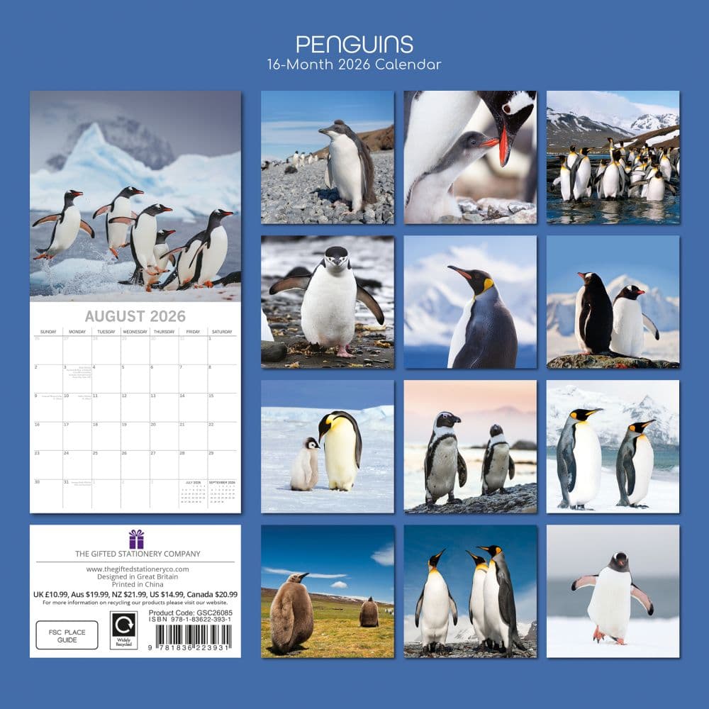 Penguins 2026 Wall Calendar First Alternate Image